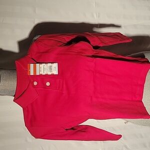 Cat & Jack Red 2 Button-up Short Sleeve  Red Shirt, Size: XS (4/5), NWT